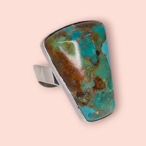 Jay King 925 Sterling Silver Ring Kingman Turquoise Cabochon Size 7.5 12.3g